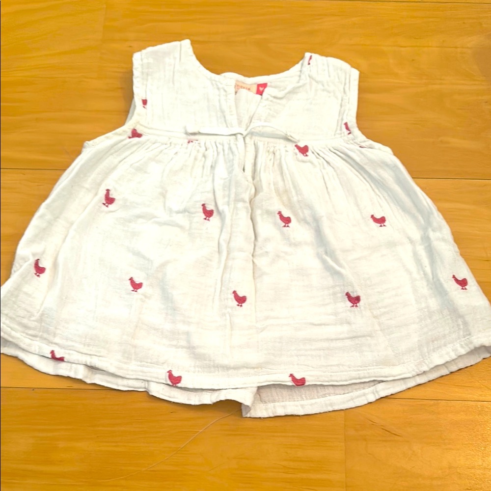 Pink Chicken Embroidered Top